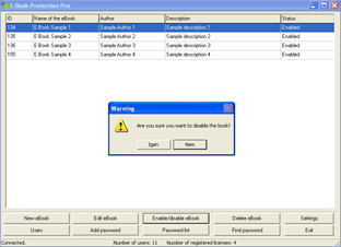 Enable/Disable E-Book
