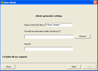 E-book generation settings